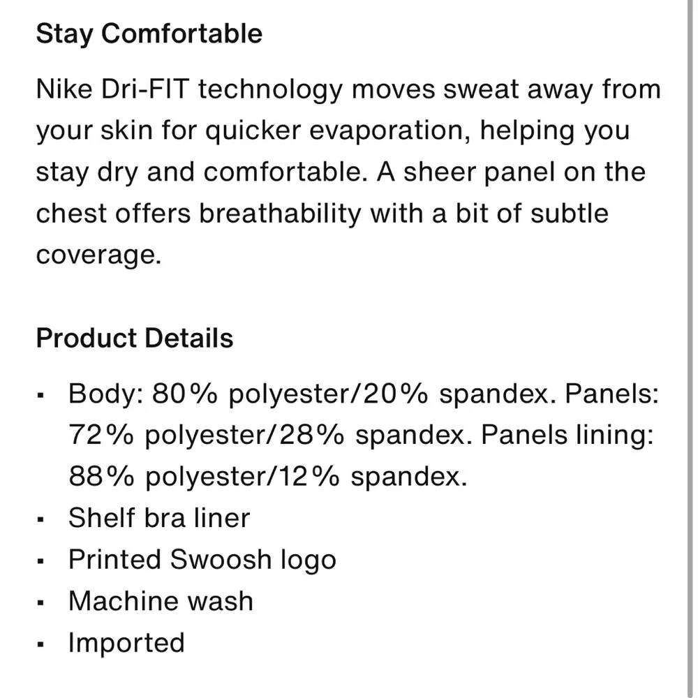 Nike Women's Black Sports Bra Tank - Picture 3 of 7